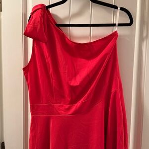 Chic One-Shoulder Burgundy Dress with POCKETS!